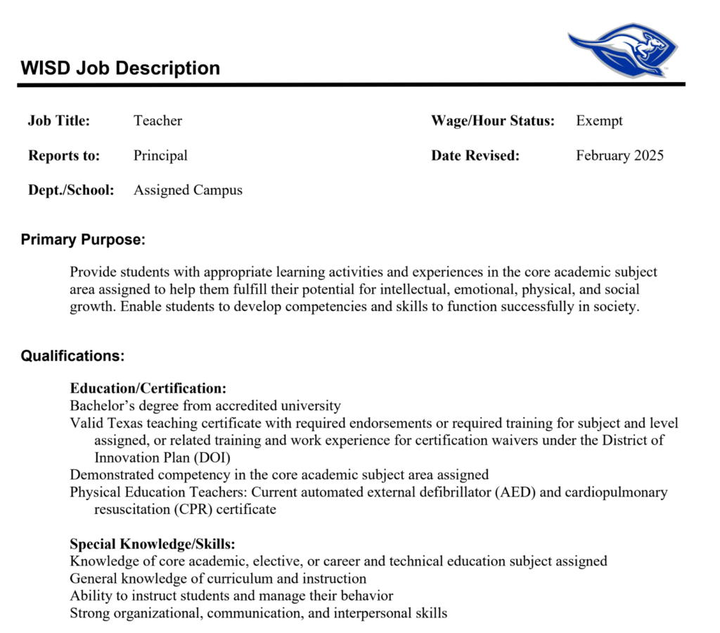 Core Academic Subjects Teacher Positions at Waxahachie Independent School District