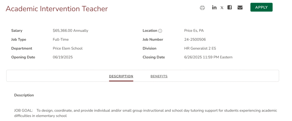 Elementary Teacher Job at School District of Lancaster