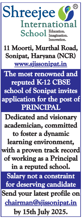 Principal Vacancy at Shreejee International School