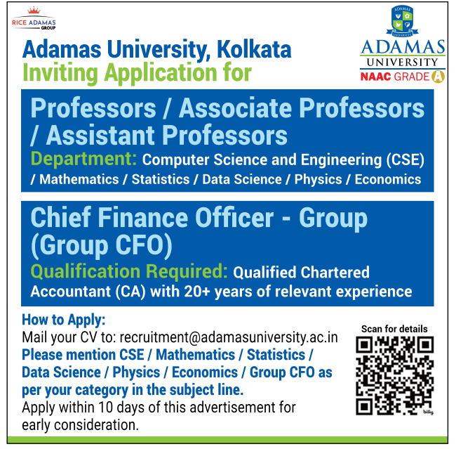 Professor and CFO Recruitment at Adamas University