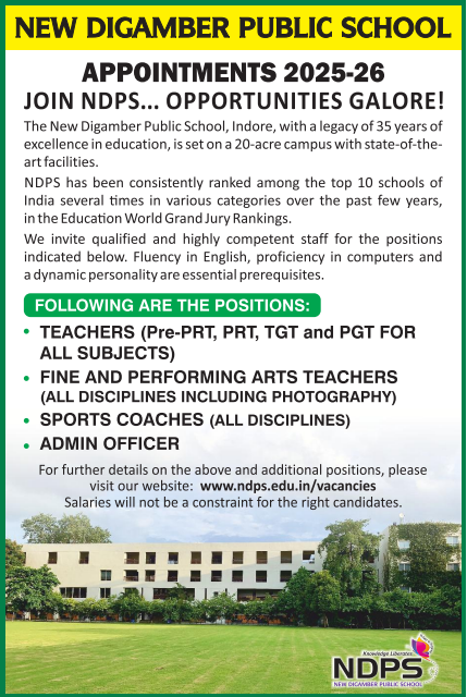 New Digamber Public School Faculty Recruitment