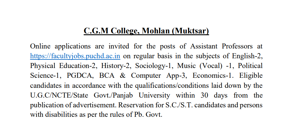 ASSISTANT PROFESSOR RECRUITMENT