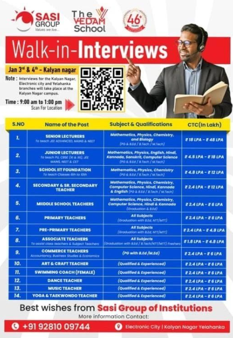 The Vedam School Recruitment 2026