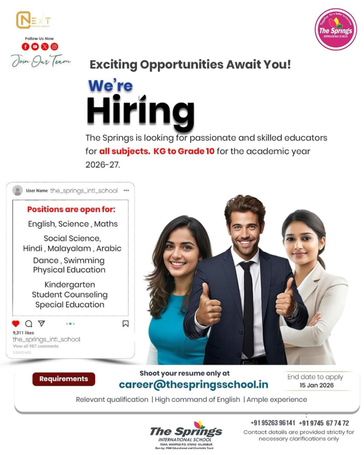 The Springs International School Recruitment 2026