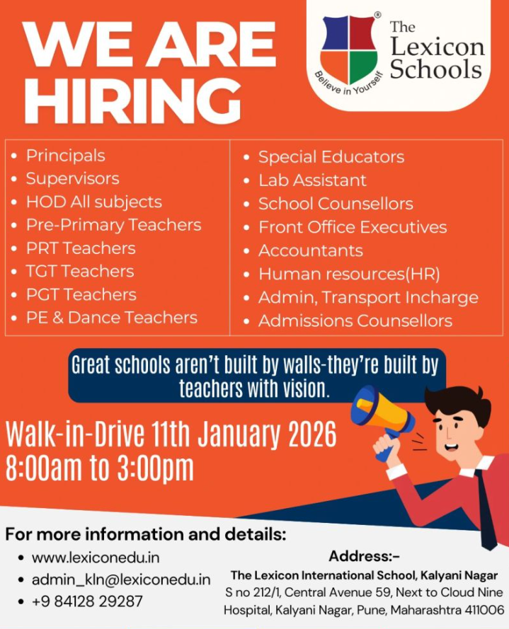 The Lexicon Schools Pune Recruitment 2026