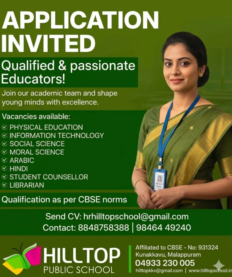 Teachers and Staff Vacancies at Hilltop Public School