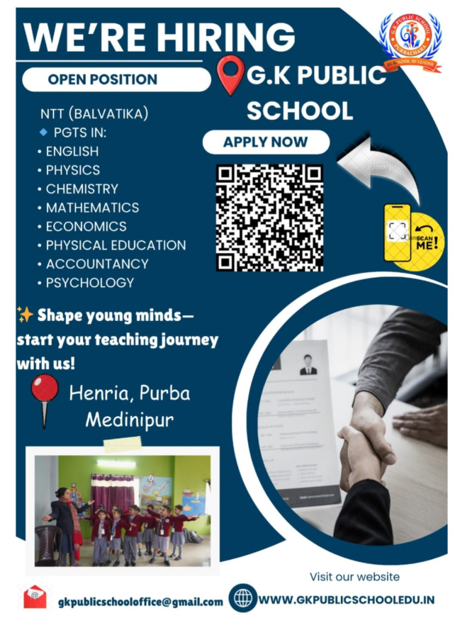 PGT and NTT Vacancies at GK Public School