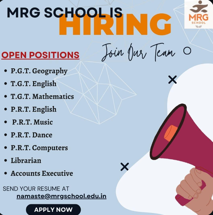 MRG School Rohini Delhi Teacher Recruitment 2026
