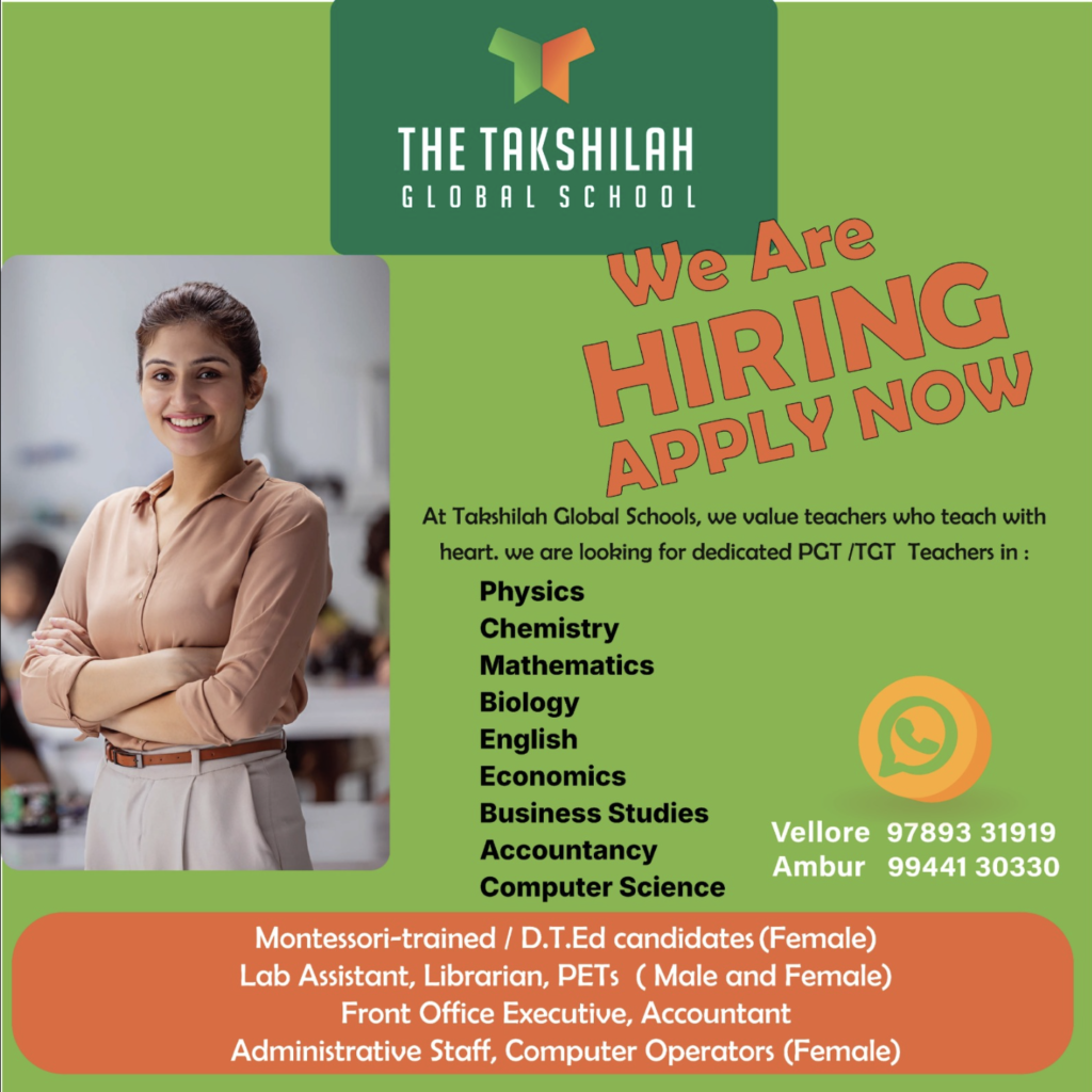 PGT and TGT Teacher Jobs in The Takshilah Global School