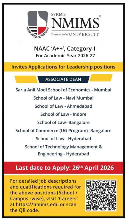 Leadership Vacancies at NMIMS University